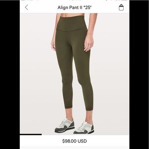 Lulu lemon align pants ll 25”